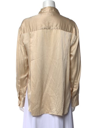 Reformation Silk Long Sleeve Button-Up Top