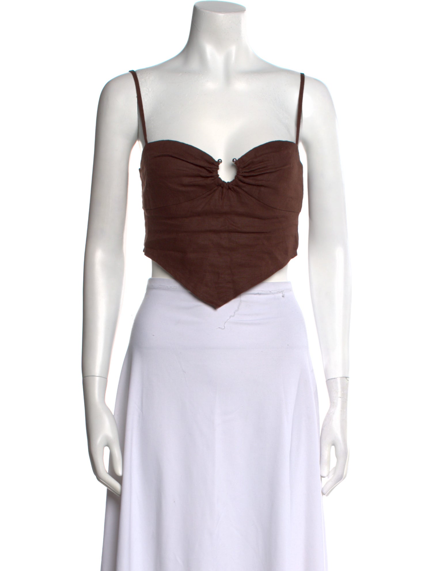 Reformation Linen Strapless Crop Top
