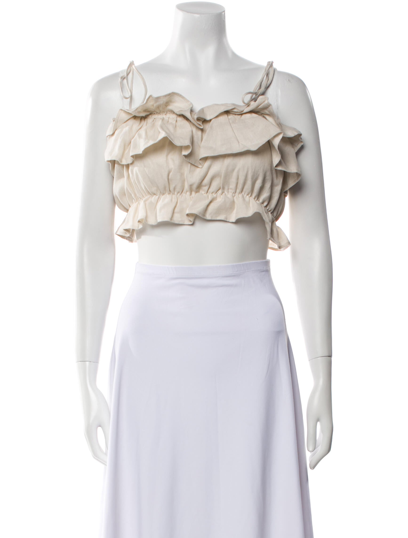 Reformation Square Neckline Sleeveless Crop Top