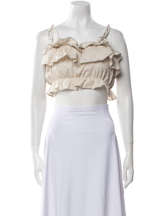 Reformation Square Neckline Sleeveless Crop Top