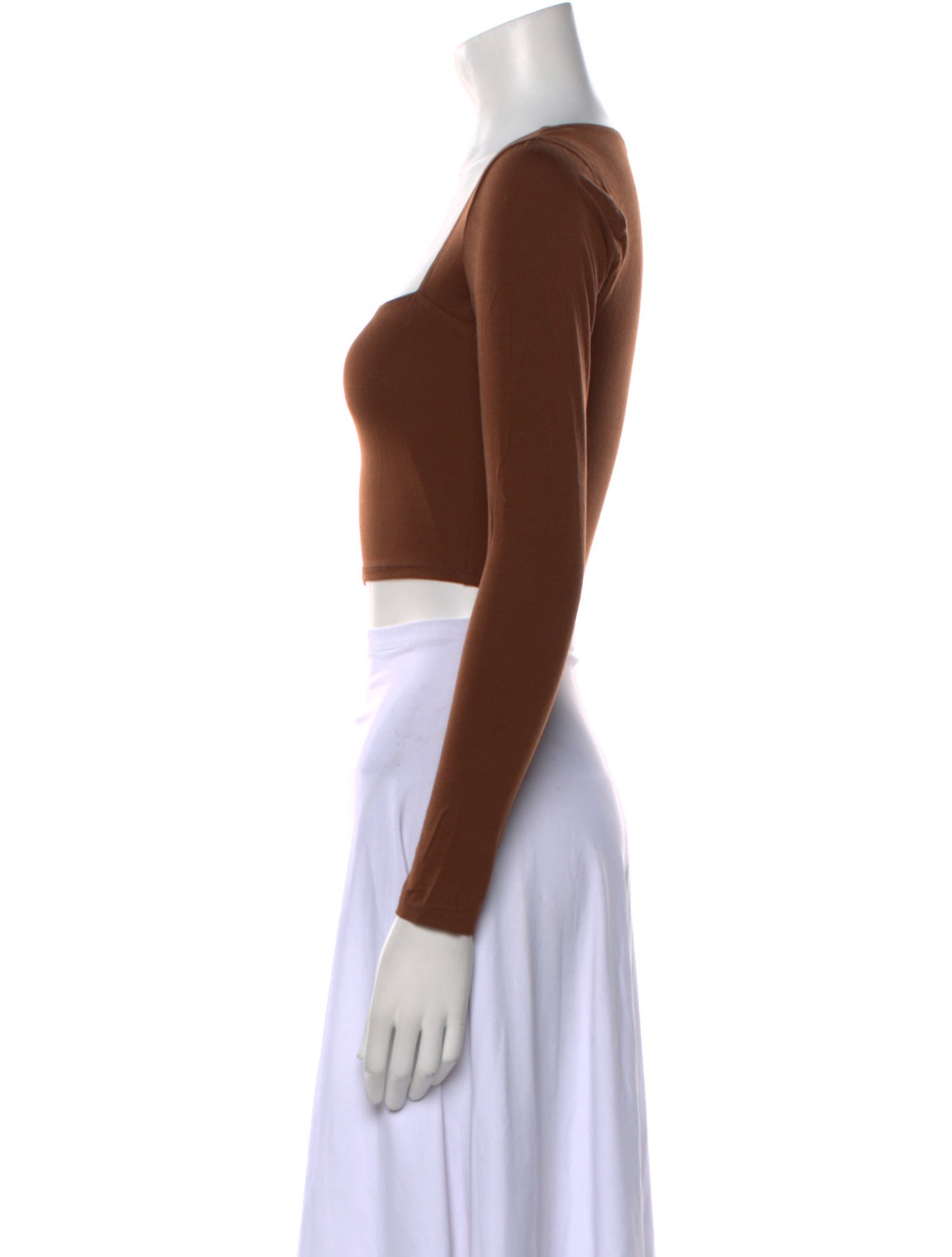 Reformation Square Neckline Long Sleeve Crop Top