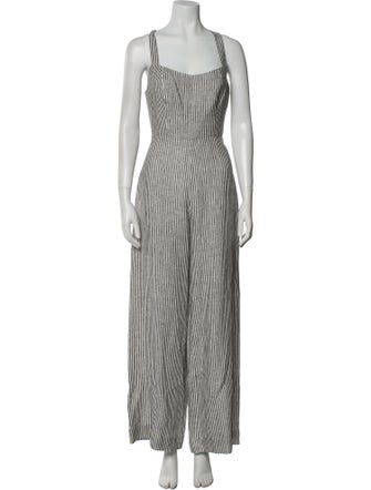 Reformation Linen Striped Jumpsuit