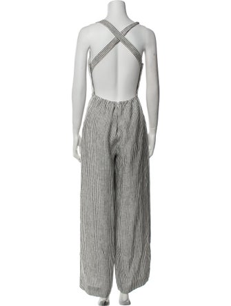 Reformation Linen Striped Jumpsuit