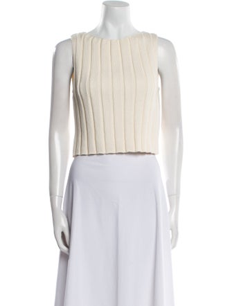 Reformation Striped Scoop Neck Crop Top