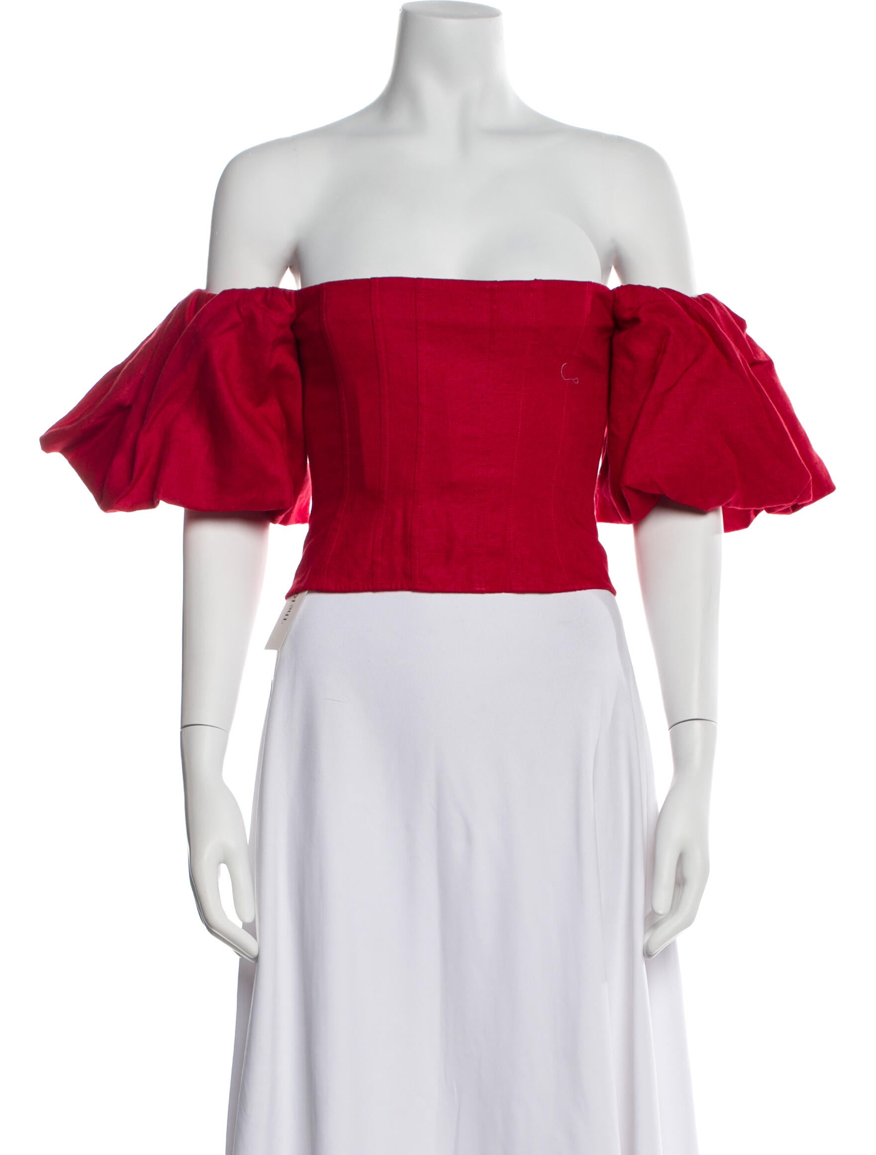 Reformation Linen Off-The-Shoulder Crop Top w/ Tags