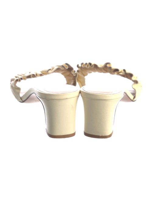 Reformation Leather Ruffle Embellishment Slides