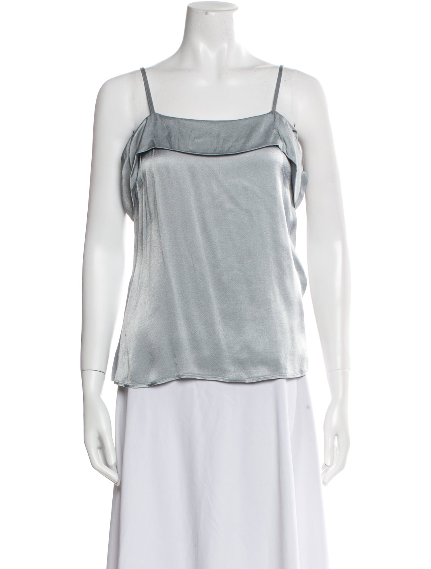 Reformation Satin Square Neckline Top