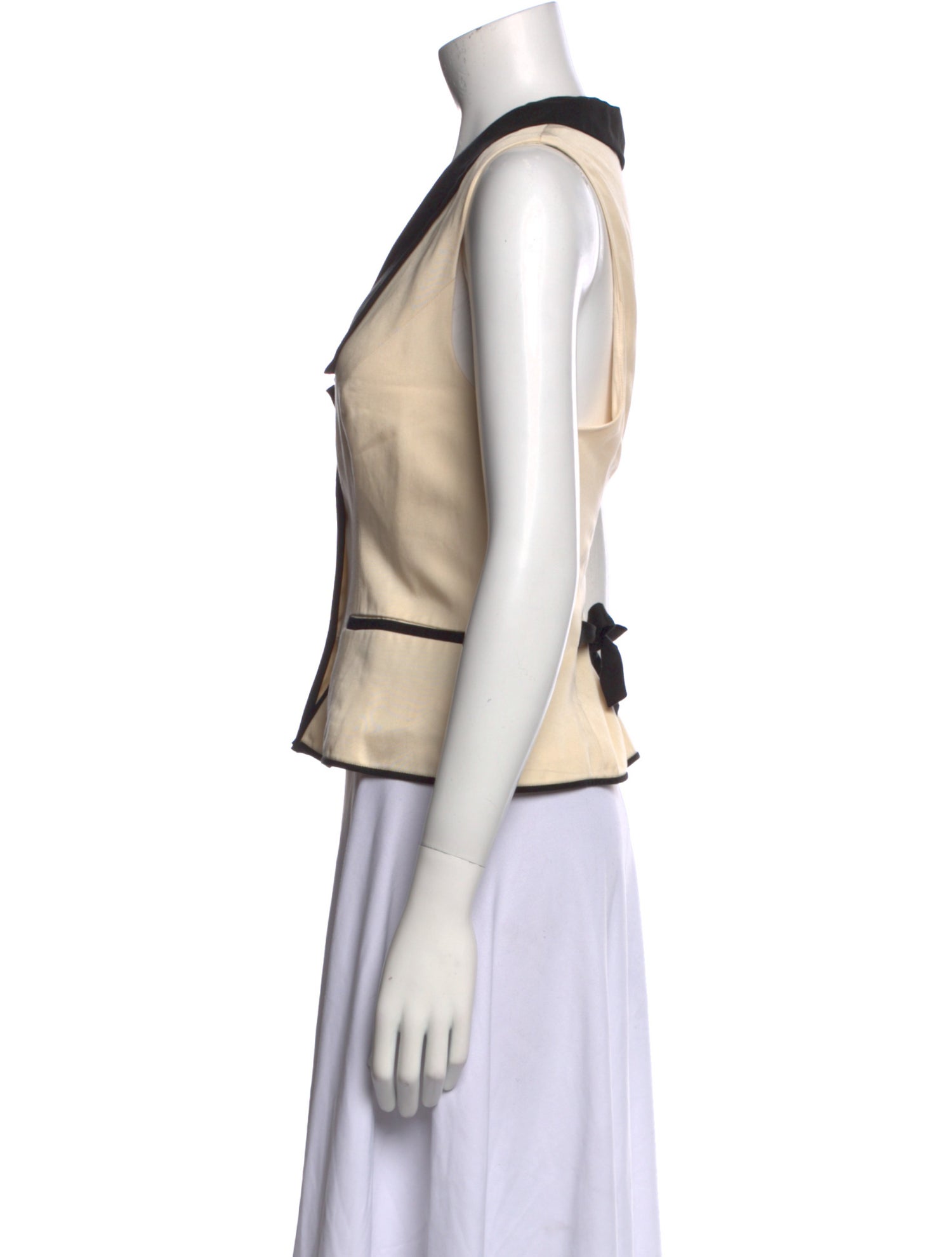 Reformation Colorblock Pattern V-Neck Crop Top