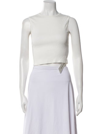 Reformation Bateau Neckline Sleeveless Crop Top