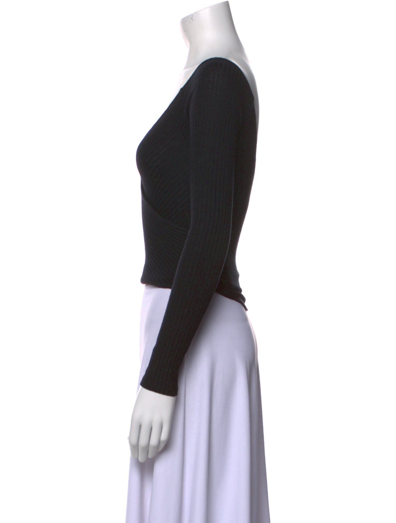 Reformation V-Neck Long Sleeve Crop Top