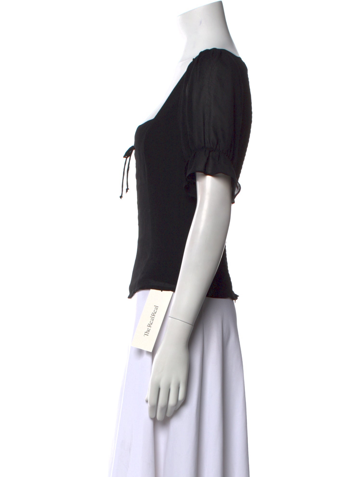 Reformation Square Neckline Short Sleeve Crop Top