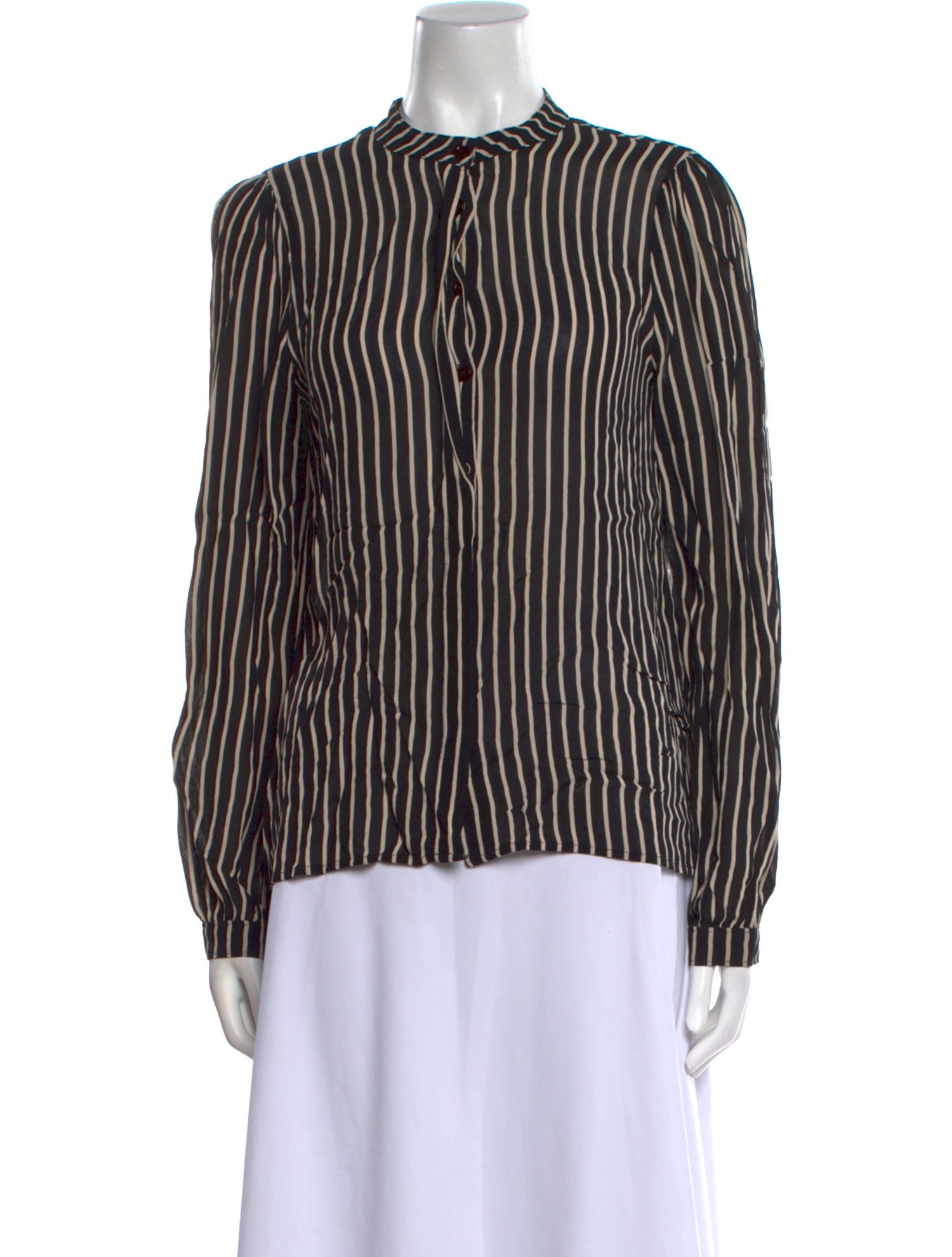 Reformation Striped Mock Neck Blouse