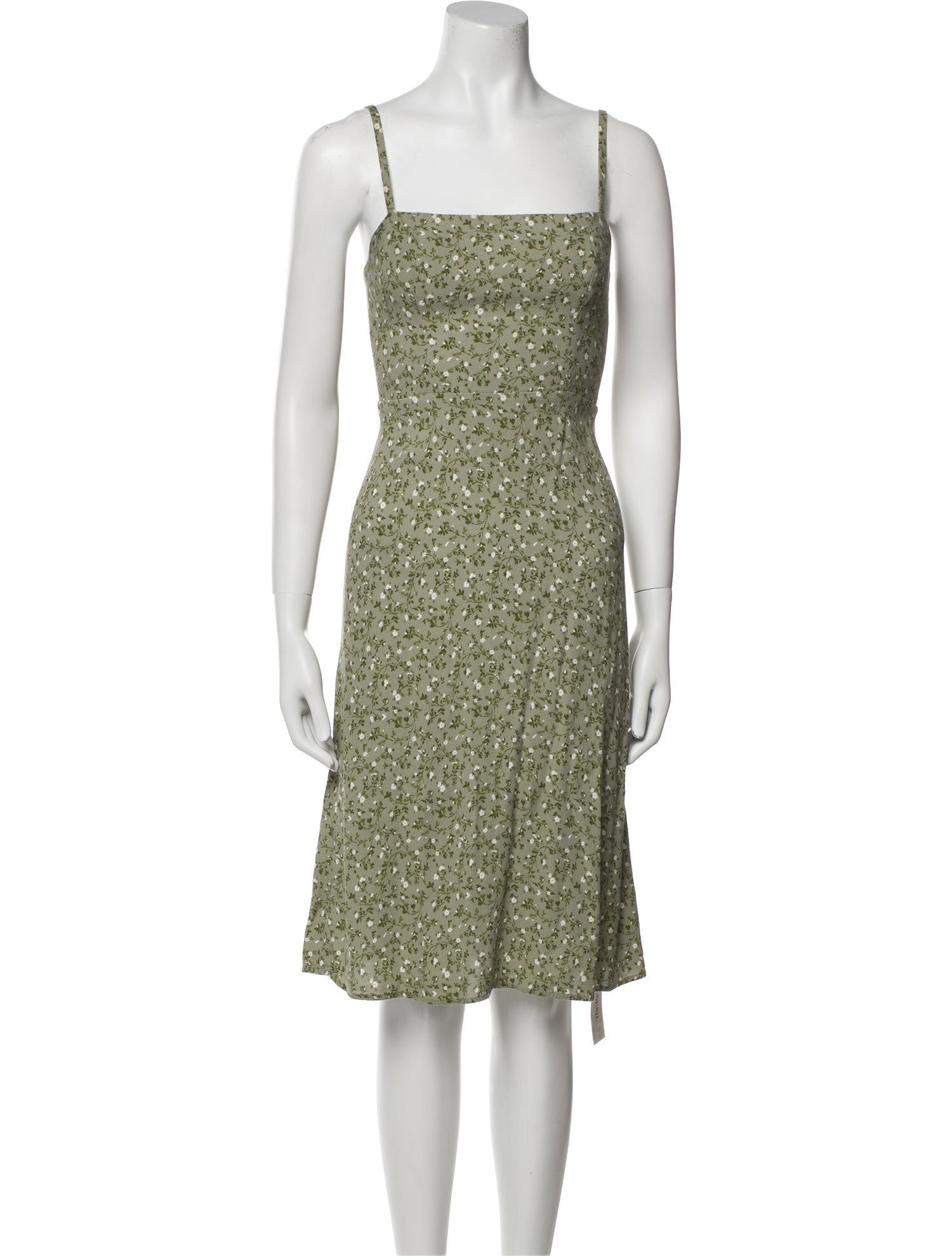 Reformation Square Neckline Knee-Length Dress