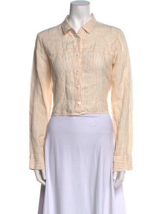 Reformation Striped Long Sleeve Crop Top