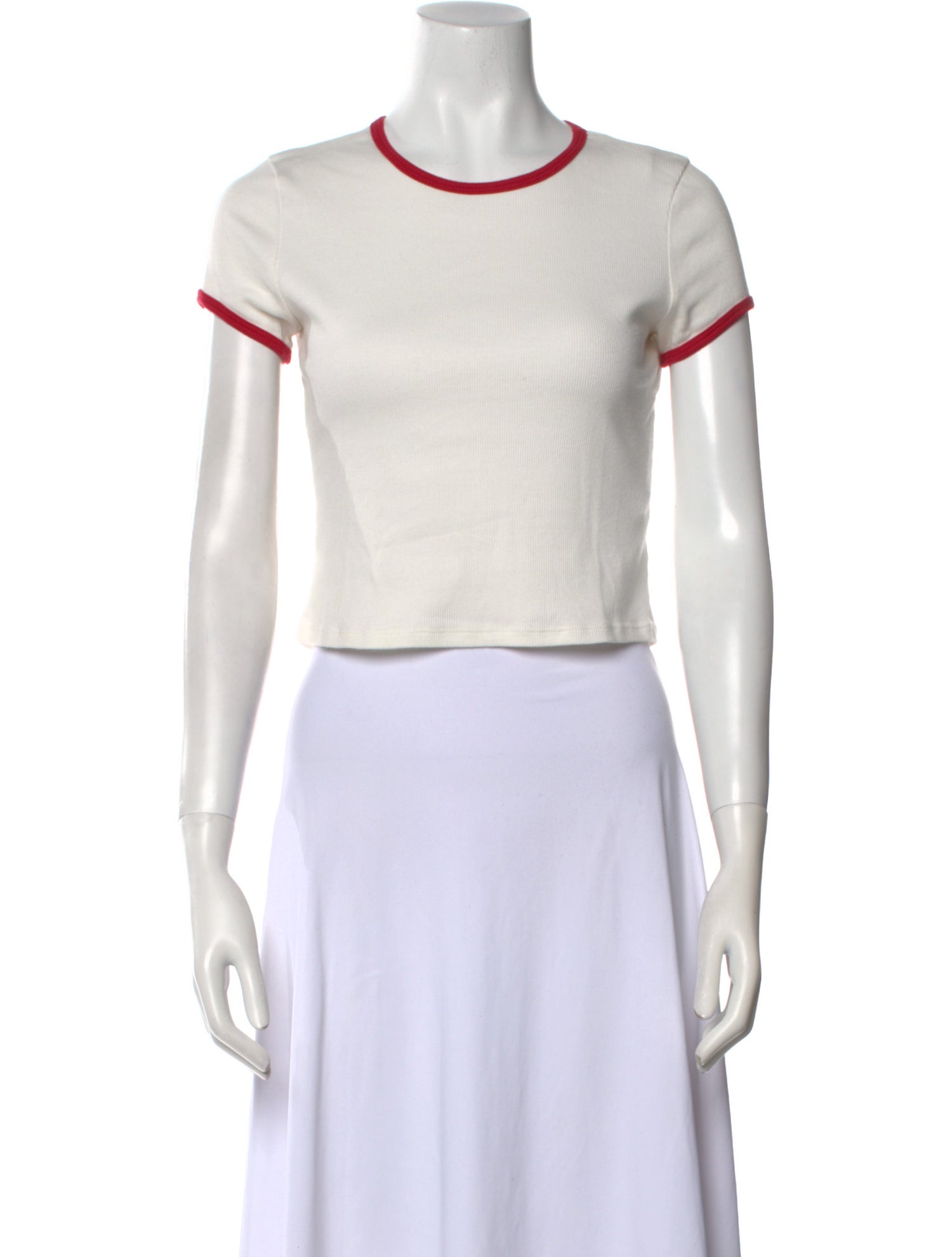 Reformation Crew Neck Short Sleeve Crop Top