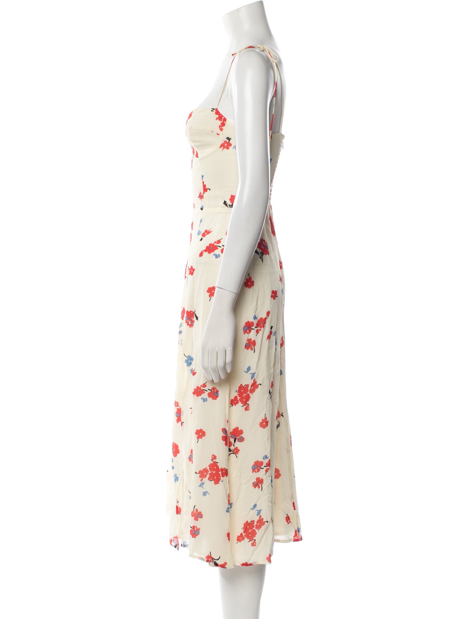 Reformation Floral Print Midi Length Dress