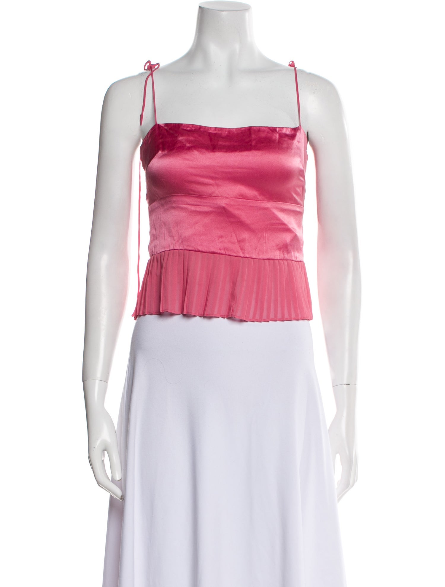 Reformation Silk Square Neckline Crop Top