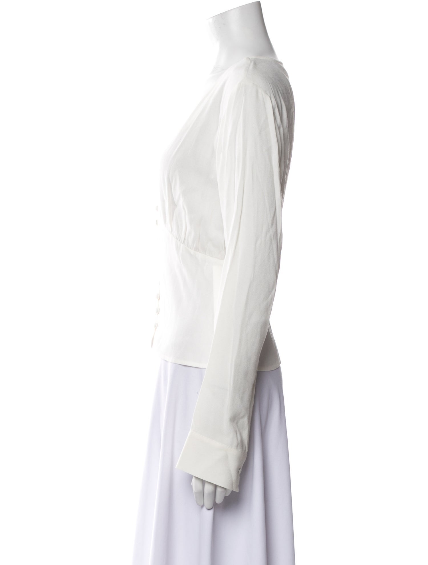 Reformation V-Neck Long Sleeve Crop Top