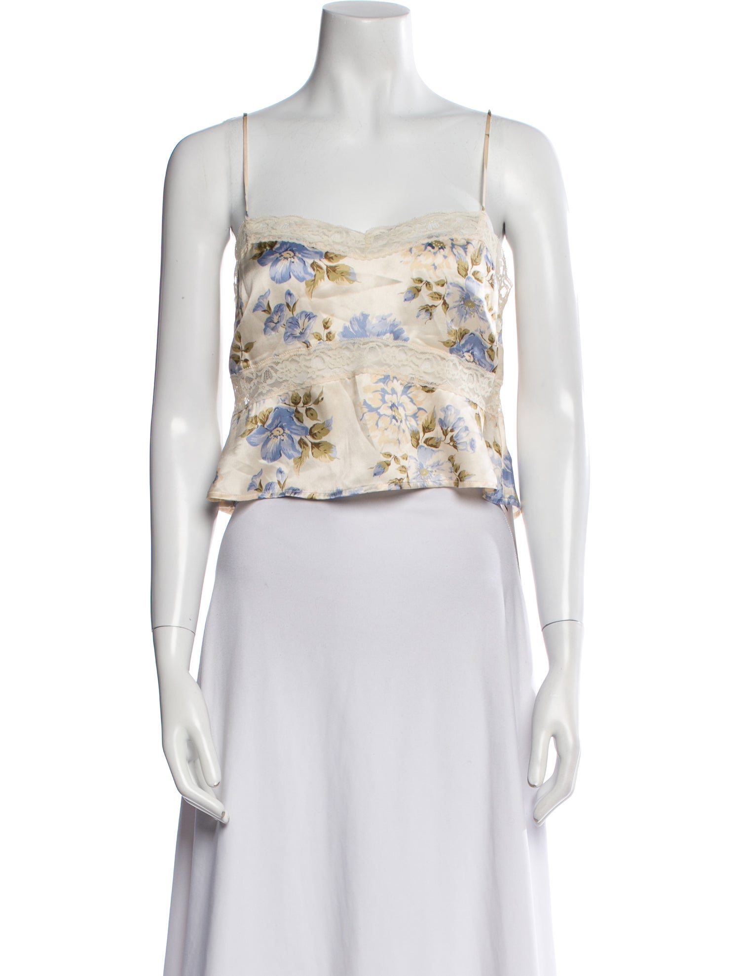 Reformation Silk Floral Print Crop Top