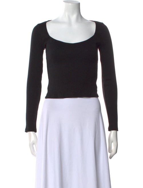 Reformation Scoop Neck Long Sleeve Crop Top