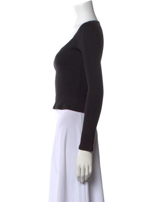 Reformation Scoop Neck Long Sleeve Crop Top