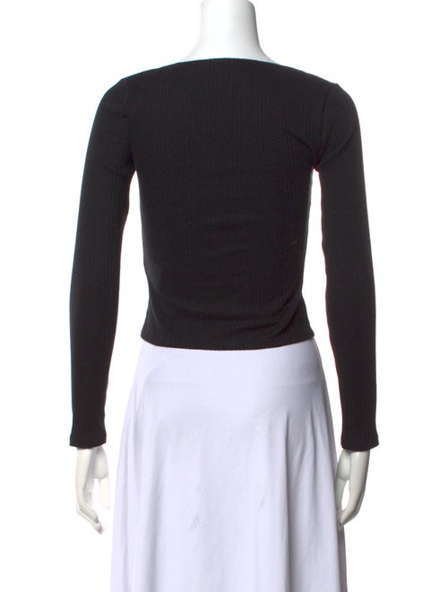 Reformation Scoop Neck Long Sleeve Crop Top