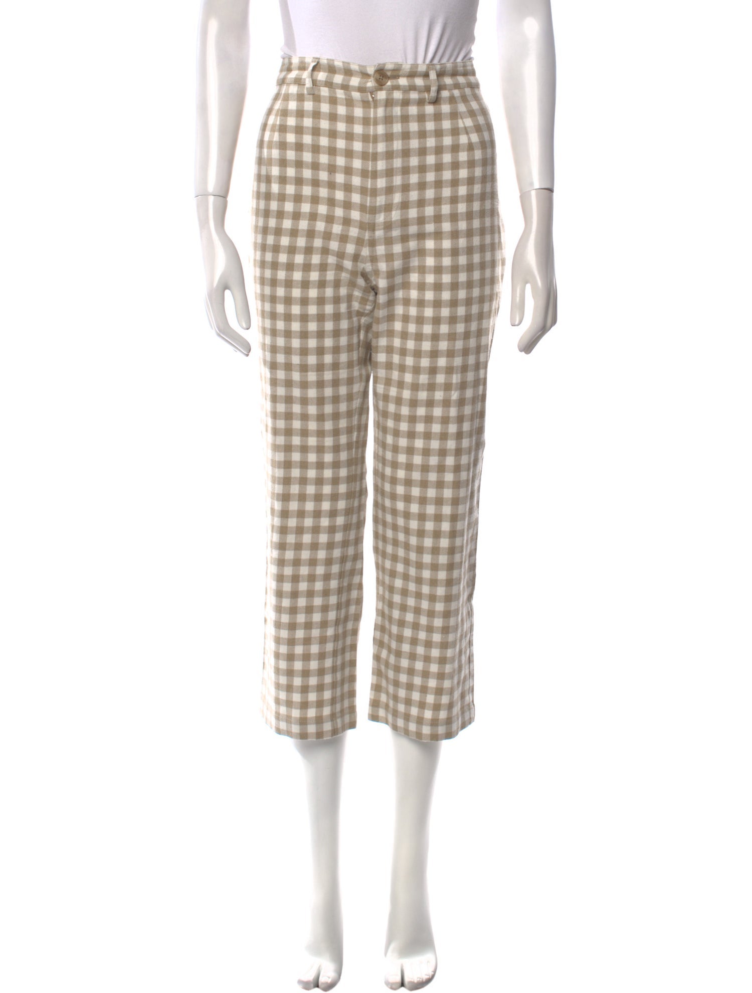 Reformation Plaid Print Straight Leg Pants