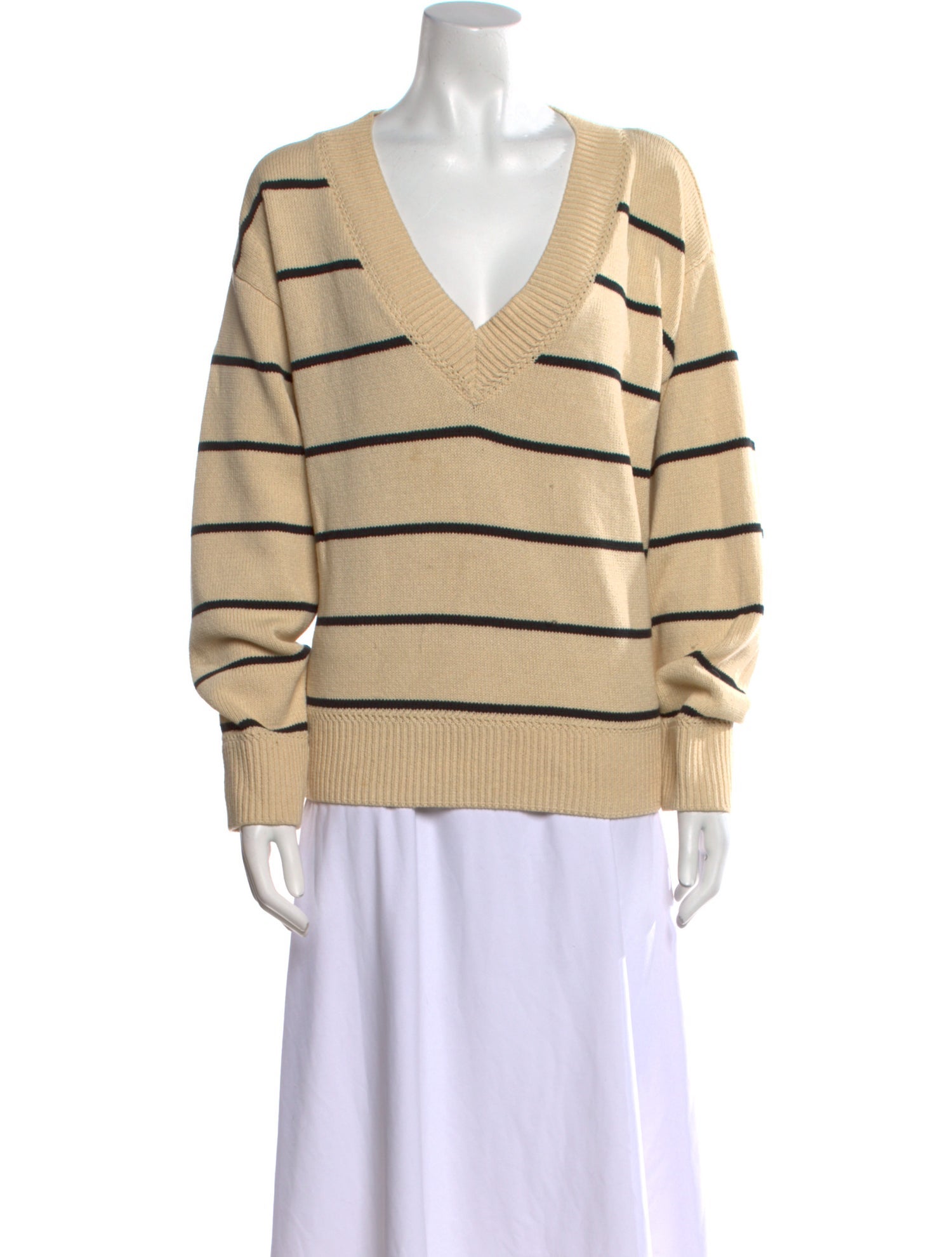 Reformation Striped V-Neck Sweater