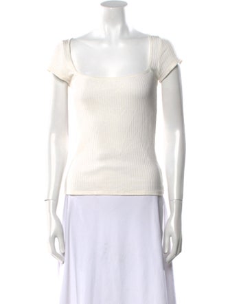 Reformation Square Neckline Short Sleeve Top