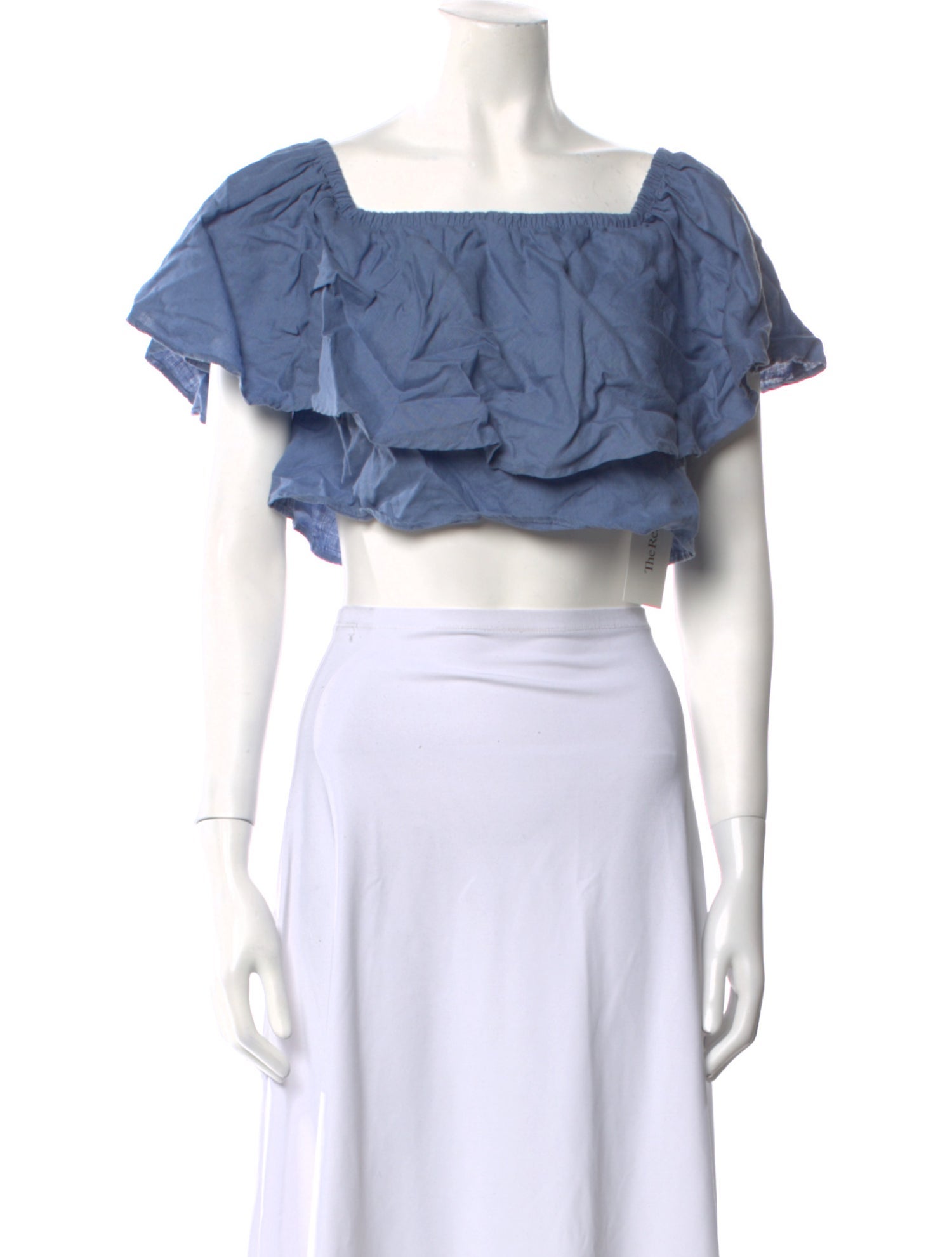 Reformation Square Neckline Short Sleeve Crop Top