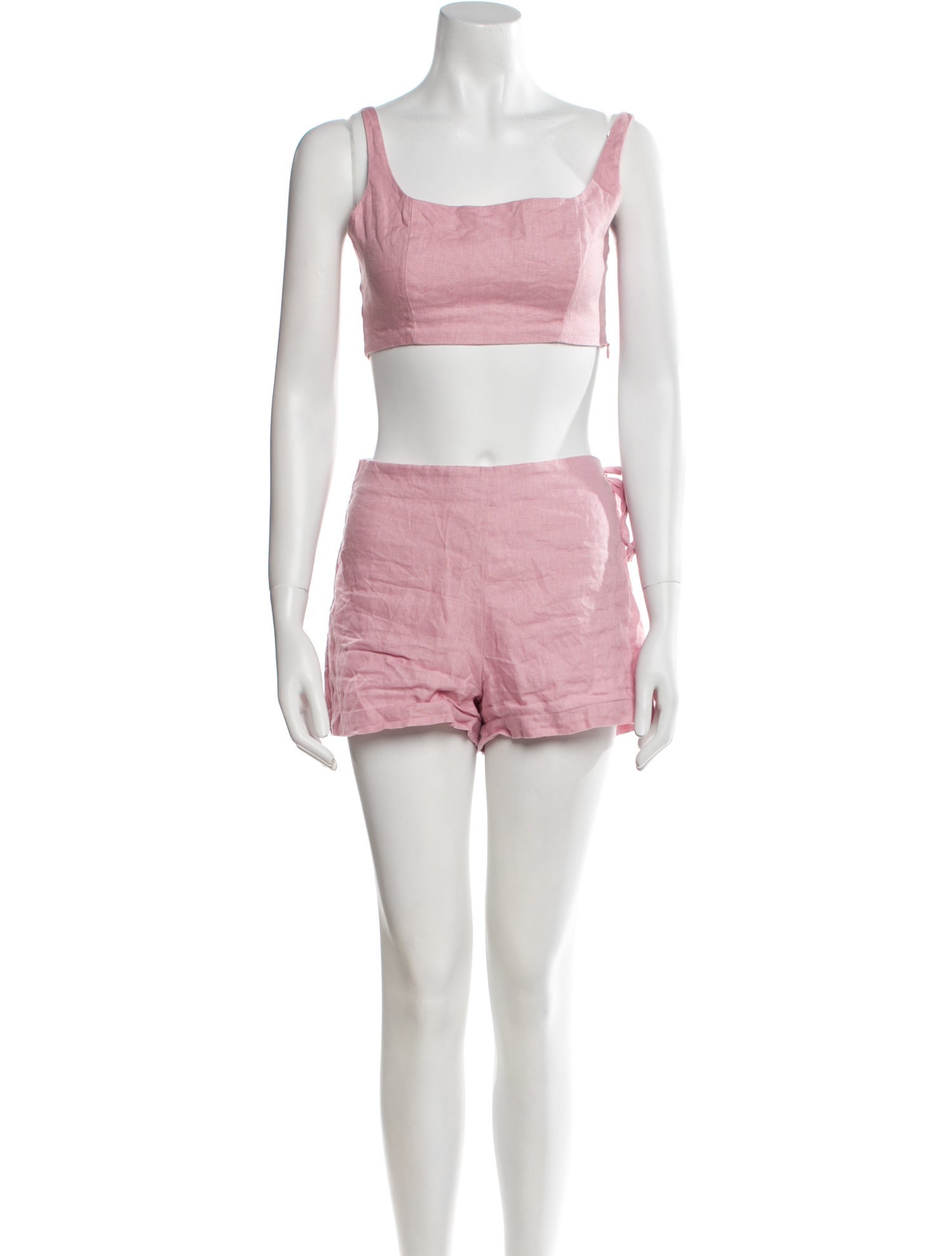 Reformation Linen Ruffle Embellishment Short Set