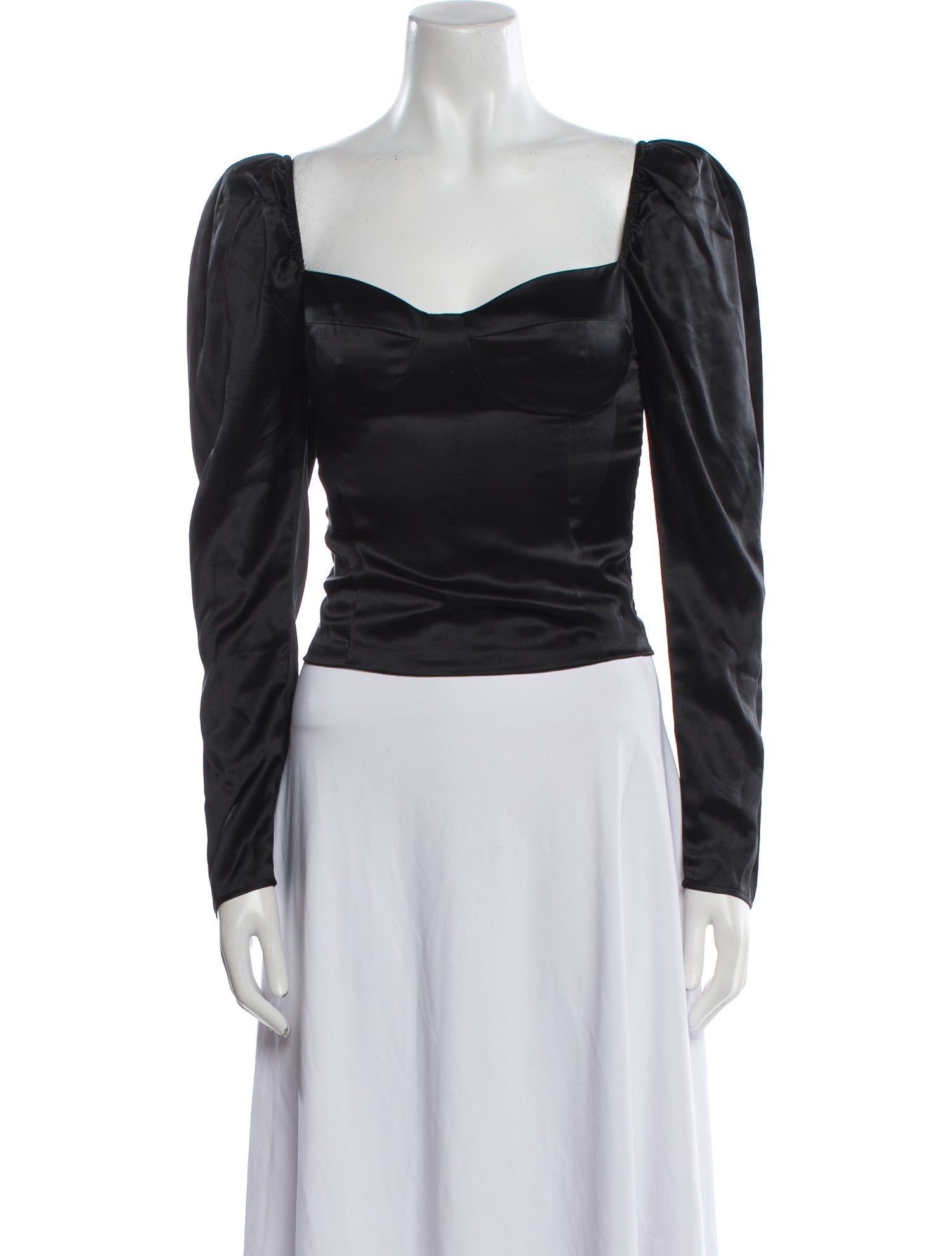 Reformation Silk Square Neckline Crop Top