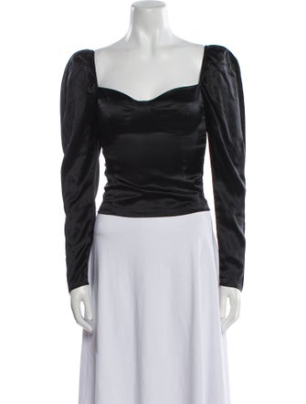 Reformation Silk Square Neckline Crop Top