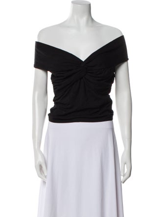 Reformation Off-The-Shoulder Short Sleeve Crop Top