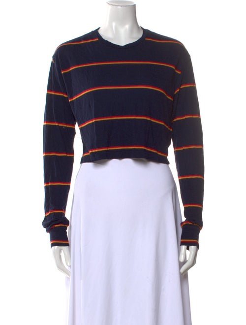 Reformation Striped Crew Neck Crop Top