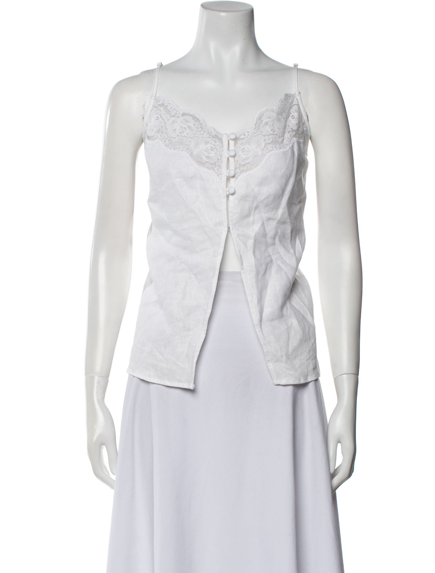 Reformation Linen V-Neck Top