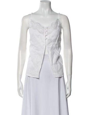 Reformation Linen V-Neck Top