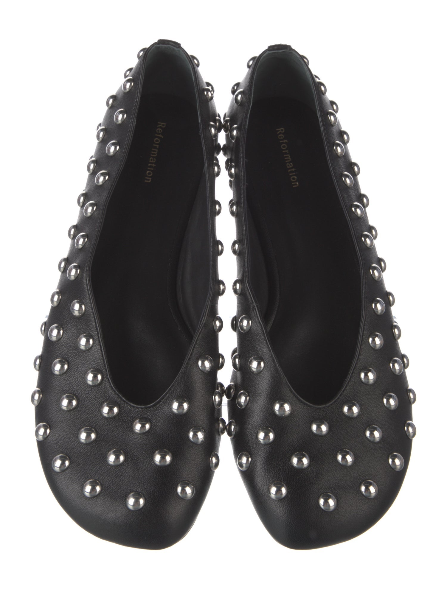 Reformation Leather Studded Accents Ballet Flats