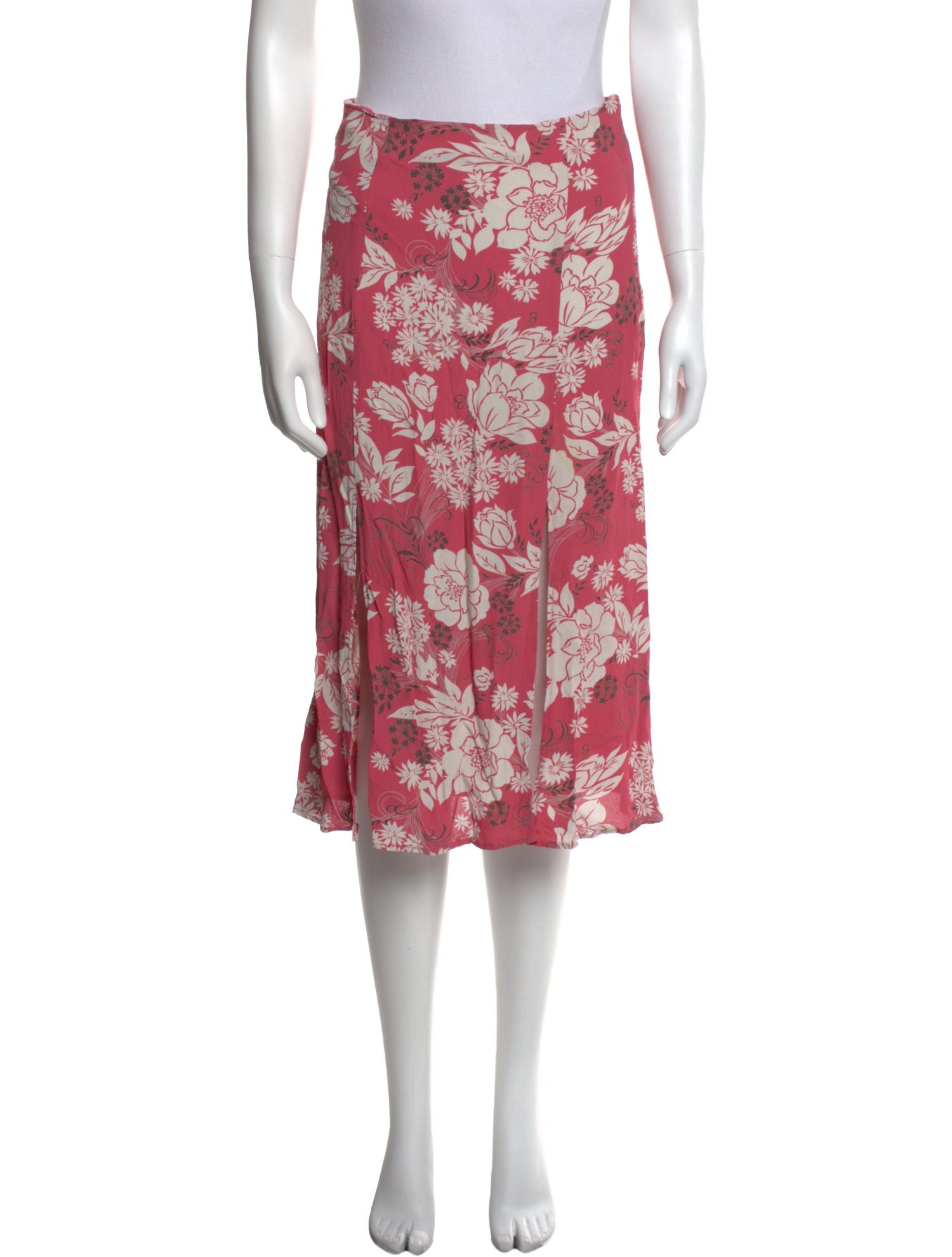 Reformation Floral Print Knee-Length Skirt