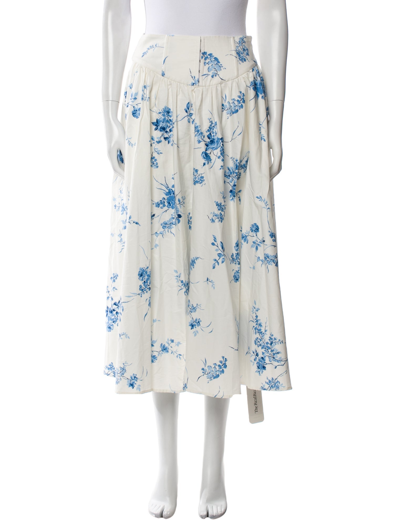 Reformation Floral Print Midi Length Skirt