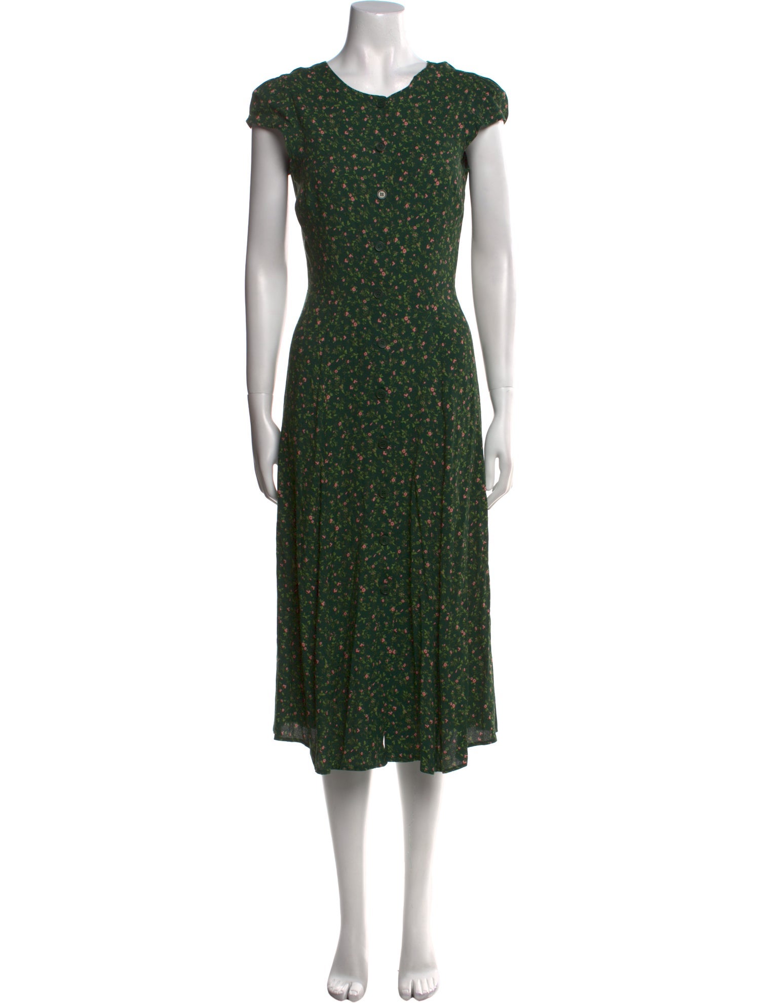 Reformation Floral Print Midi Length Dress