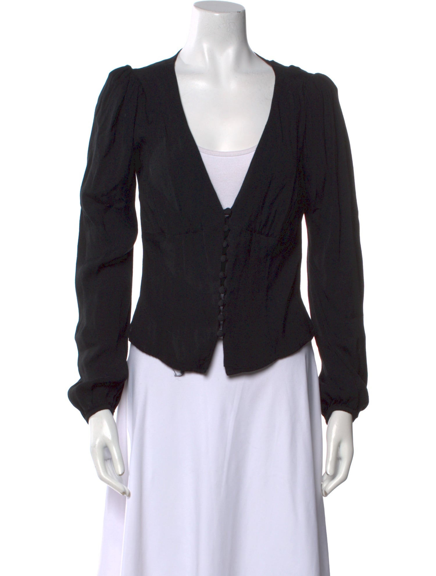 Reformation V-Neck Long Sleeve Blouse