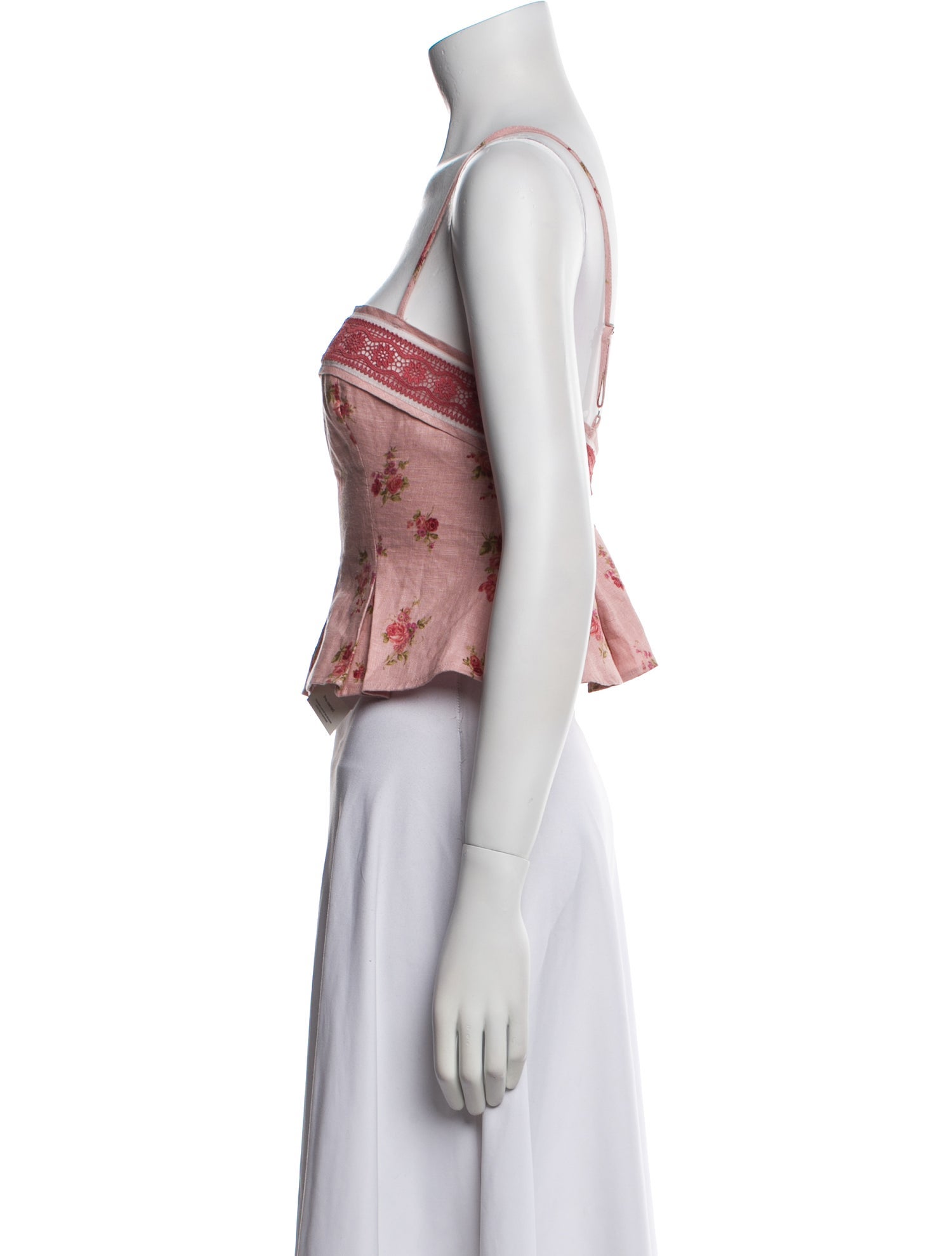 Reformation Linen Floral Print Crop Top