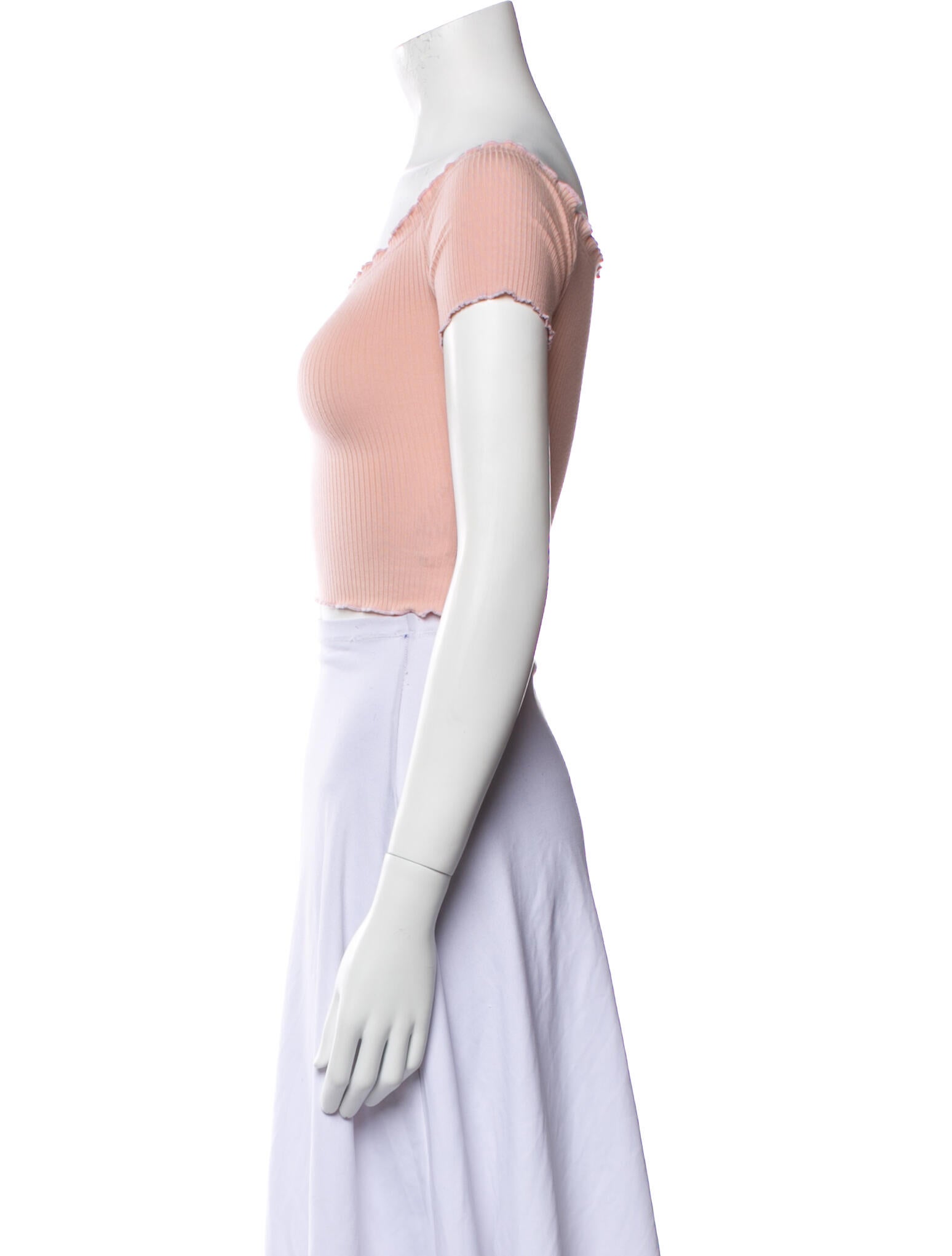 Reformation Bateau Neckline Short Sleeve Crop Top