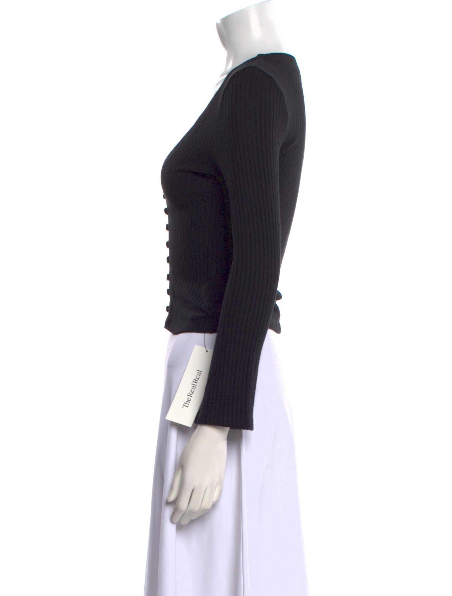 Reformation V-Neck Long Sleeve Crop Top