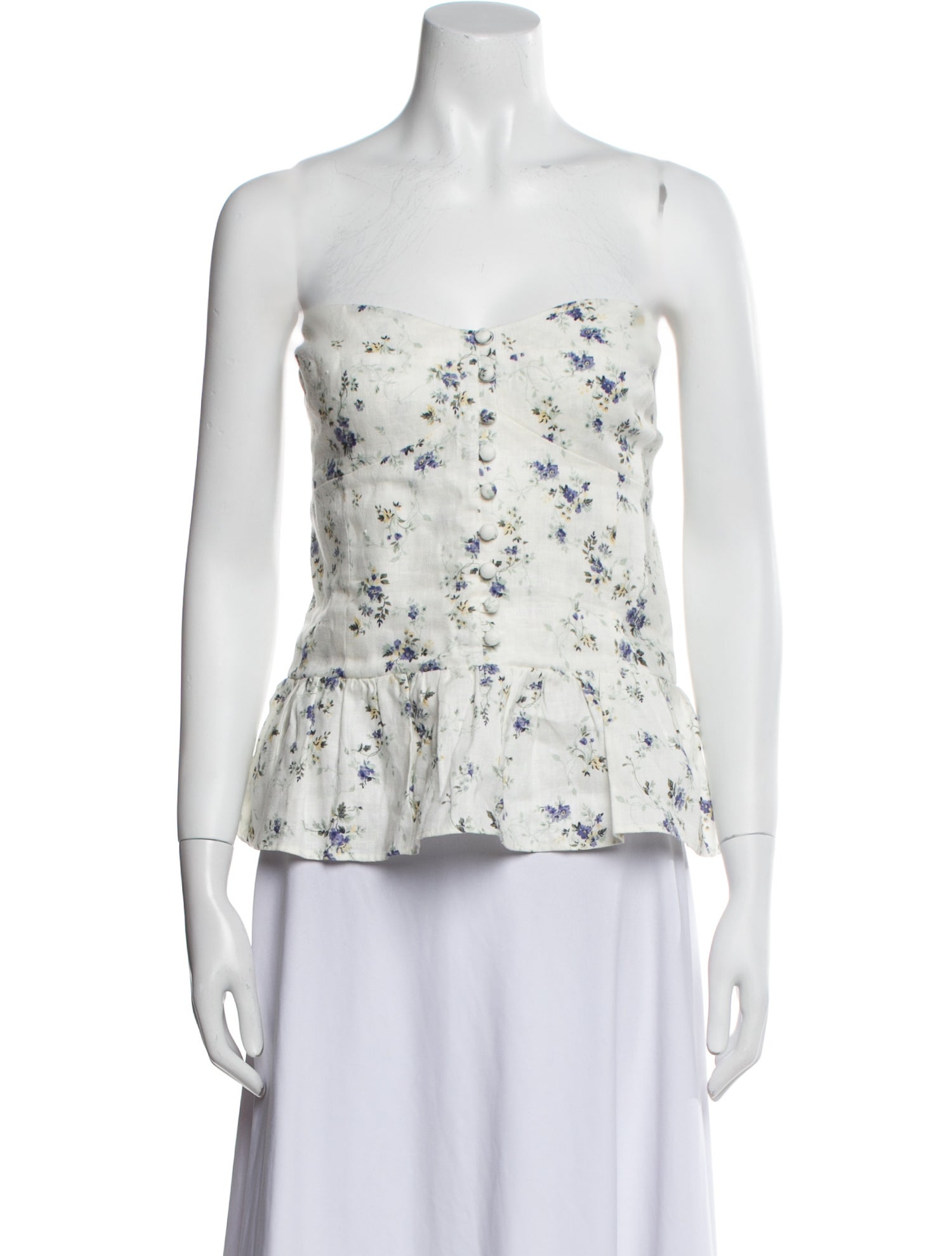 Reformation Linen Floral Print Top