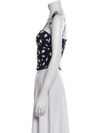 Reformation Printed Square Neckline Crop Top