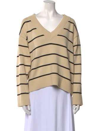 Reformation Striped V-Neck Sweater