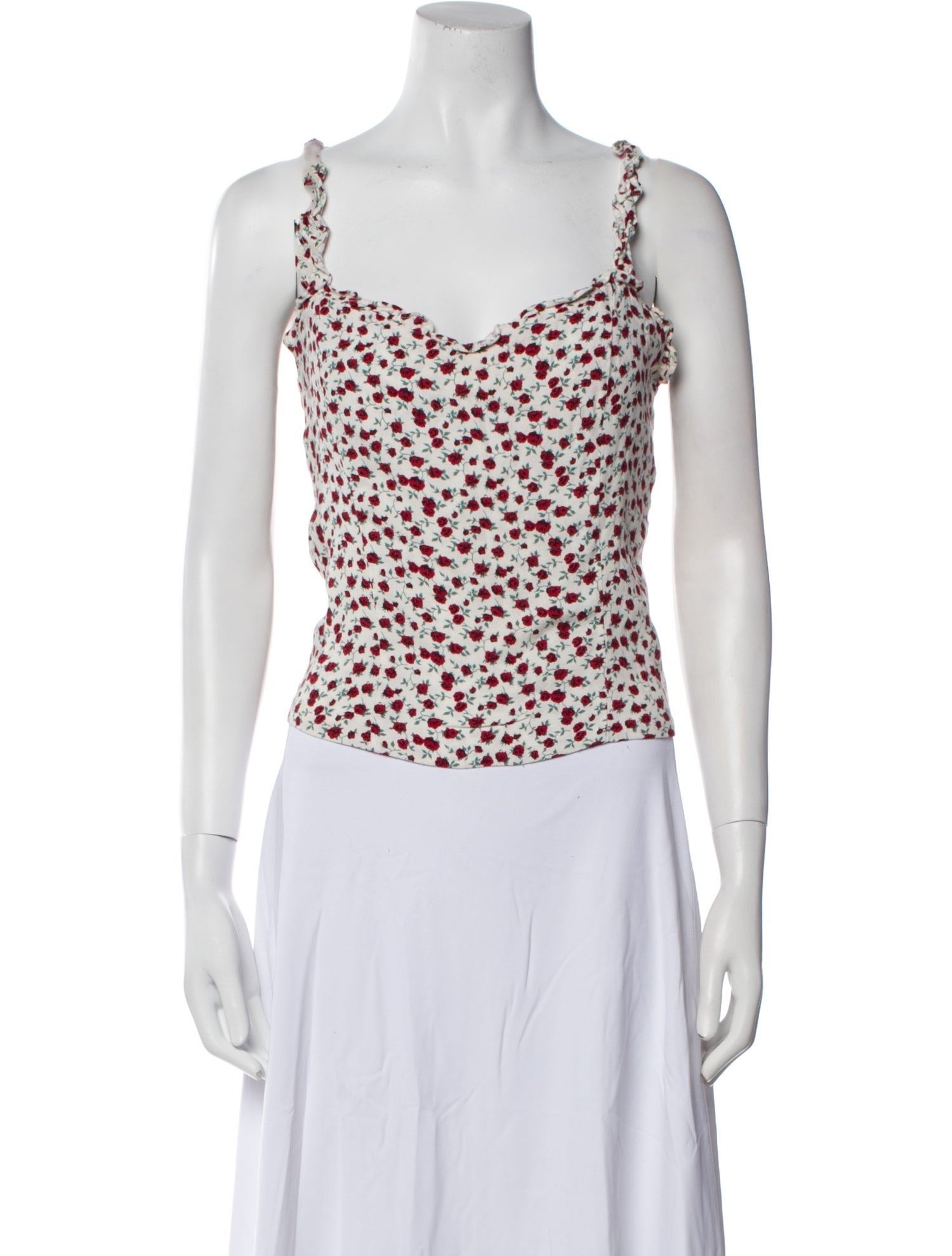 Reformation Linen Floral Print Top