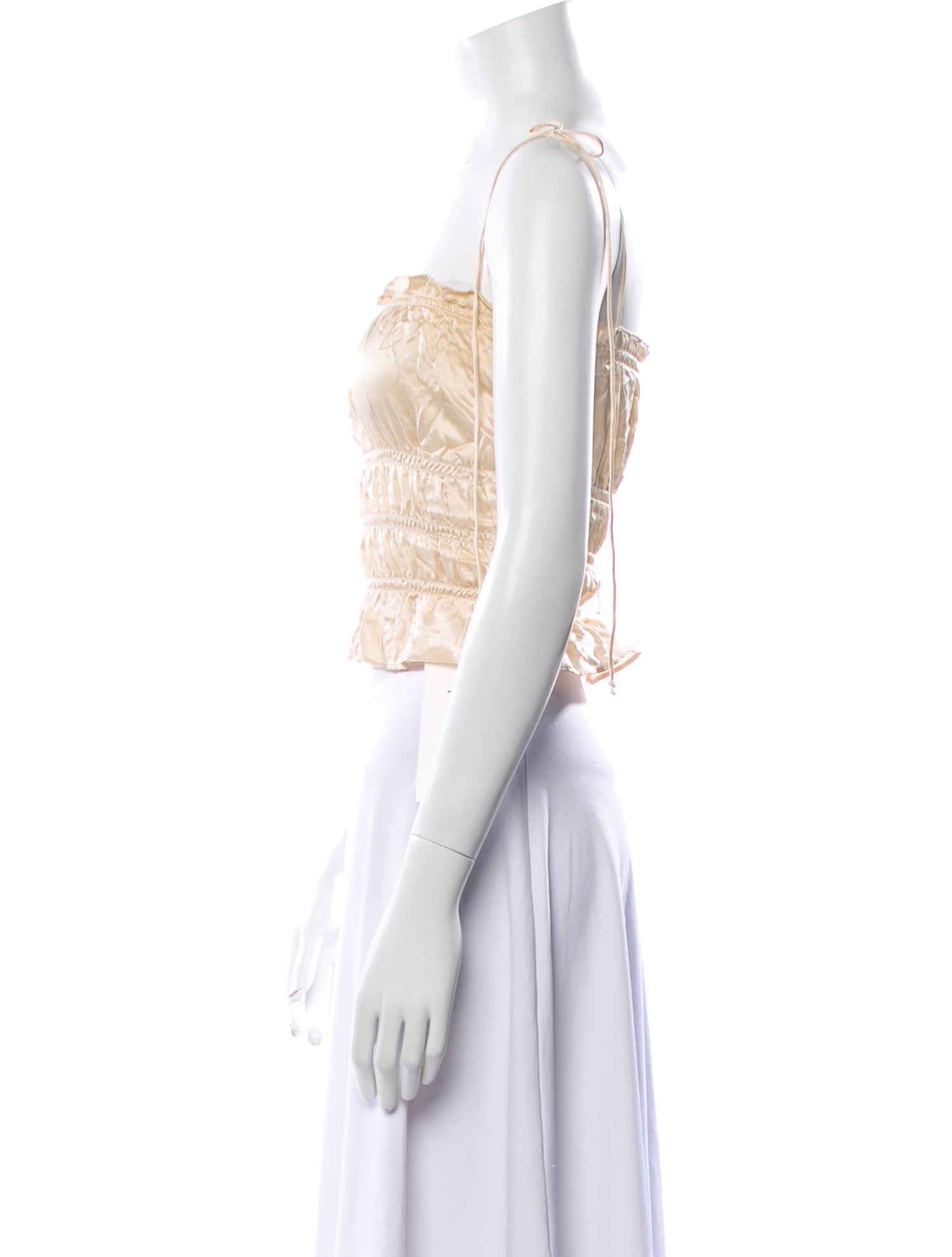 Reformation Silk Square Neckline Crop Top